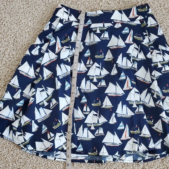 Navy Sailboat Print Skirt - Picture 4 of 8